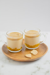 Pumpkin Latte on white background. Autumn concept.