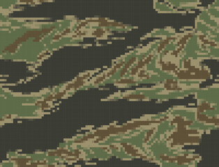 
Army camouflage digital background, classic texture, repeat pattern on textiles