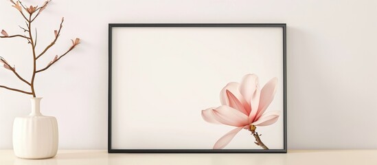 Blank Picture Frame and Faux Flower