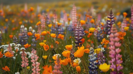 Colorful Flowers in Daylight on Field