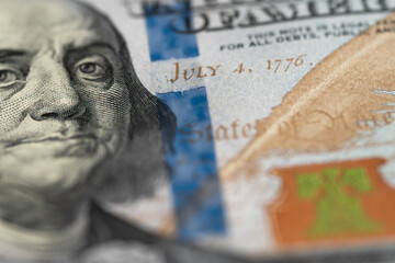 hundred dollar bill, Benjamin Franklin portrait usa dollar banknote or bill