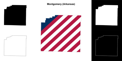 Montgomery county outline map set