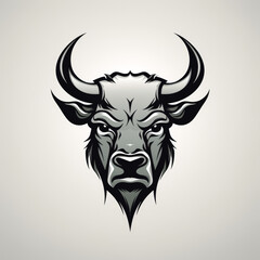 Logo illustration, vector, simple, bull