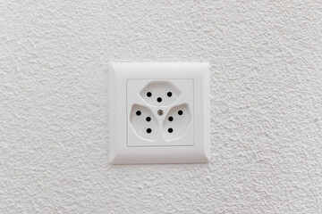Electrical outlet or socket common in switzerland.