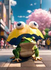 Harajuku Fashion Toad  Slice of Life Anime with Cloud Head