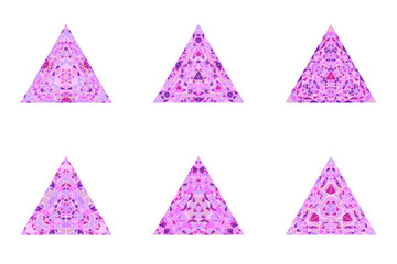 Isolated ornate  triangular triangle logo template collection - geometrical abstract geometric vector designs elementss with mosaic triangles