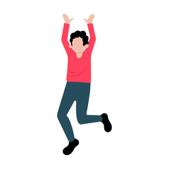 Happy People Jumping Cartoon