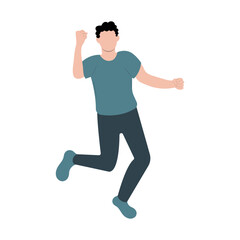 Fototapeta premium Happy People Jumping Cartoon