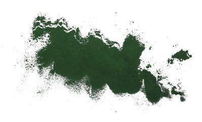 Obraz premium Organic spirulina powder isolated on white, top view 