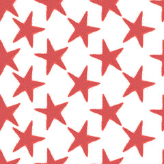 Seamless pattern of natural color starfish. Trendy cartoon starfish pattern for wrapping paper, wallpaper, stickers, notebook cover, childrens books.