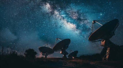 Radio telescopes, observes the Milky Way at night, the unusualness and complexity of our galaxy