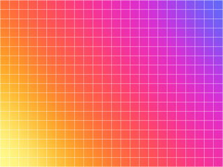 Rainbow gradient and grid vector background