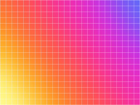 Rainbow gradient and grid vector background