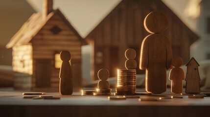 a digital artwork of a progressive concept showing a family's financial growth journey.