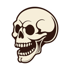 Vintage skull vector illustrations. Black and white human skull. Different skull tattoo vector illustrations. Anatomical Skulls Vector Set