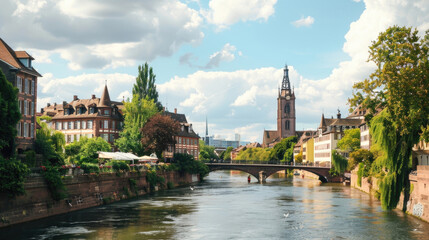 Captivating view of the architectural beauty of Strasbourg, France - obrazy, fototapety, plakaty