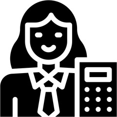 Accountant, Office Worker, Woman, Working Woman, Professions And Jobs, Accountant Icon