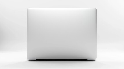 Back view of new laptop isolated on white background - obrazy, fototapety, plakaty