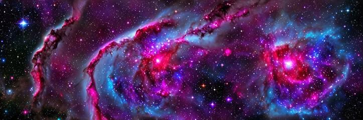 Nebula, a cosmic masterpiece of vibrant colors and swirling gases. It embodies the celestial birthplace of stars, capturing the awe-inspiring beauty of the universe. Generative AI.