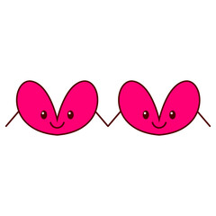 Cartoon pink heart, digital art illustration