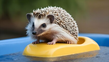A Hedgehog Sitting On A Water Ride