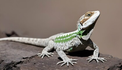 A Lizard With Its Skin Blending Into The Backgroun - obrazy, fototapety, plakaty