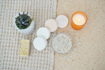 spa natural bar soap and bath salt