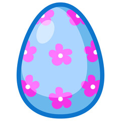 Blue easter egg cartoon, digital art illustration