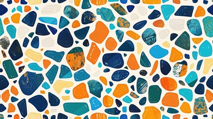 8bit desert floor texture, random vibrant colors, ancient pottery shards