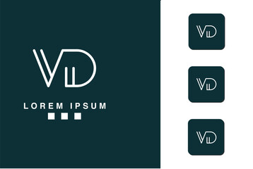 VD, DV, V, D, Abstract Letters Logo Monogram