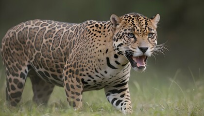 A Jaguar With Its Fur Puffed Up In Agitation