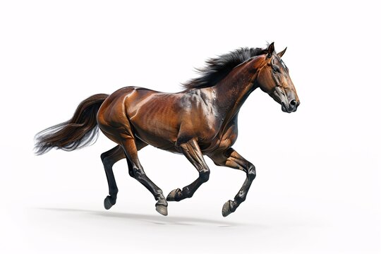 a horse running on a white background