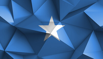 Federal Republic of Somalia Flag Abstract Prism on Background - obrazy, fototapety, plakaty
