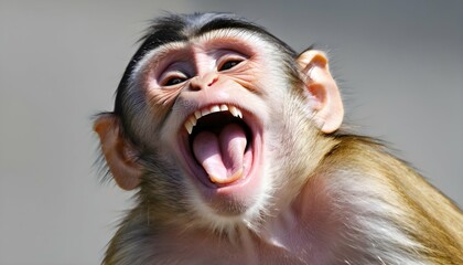 A Monkey Laughing At A Joke - obrazy, fototapety, plakaty
