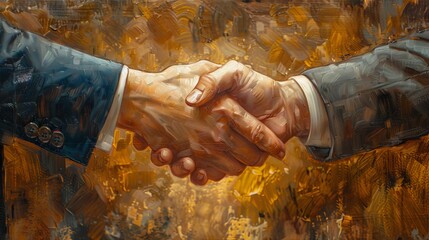 Mixed media image of partners shaking hands.