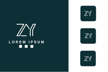Alphabets Letters YZ, ZY,   Initials Logo Monogram