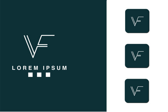 Alphabet Letters VF, FV, Initials Logo Monogram	