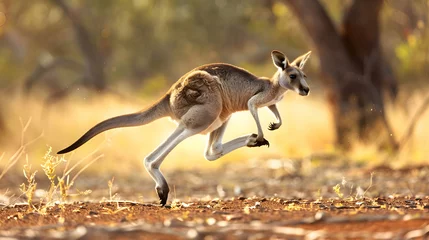  Agile kangaroo bounding effortlessly across the Australian outback © Muhammad