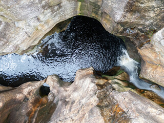 typical, small waterfall with mountains in Norway