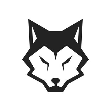 simple wolf head vector