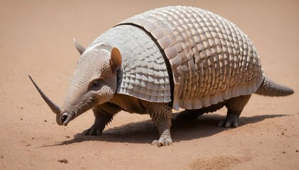 An Armadillo With Its Scales Covered In Dust