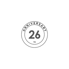 26 th anniversary icon logo design