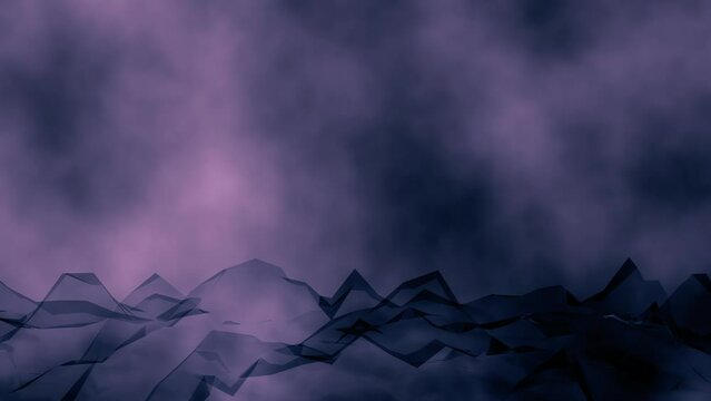 Water sea waves against purple stormy sky