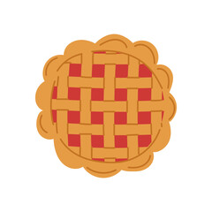 Pie in flat style. Pastries with jam filling. Food.