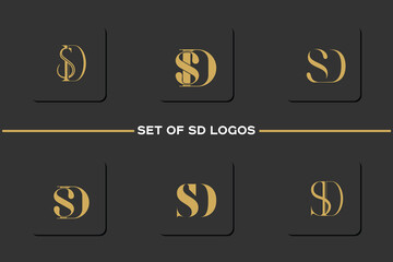 Set Of SD, DS, S, D, Abstract Letters Logo Monogram	
