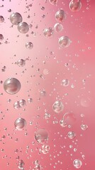pink background with silver circles.