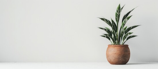 of houseplant in a pot on a plain white background