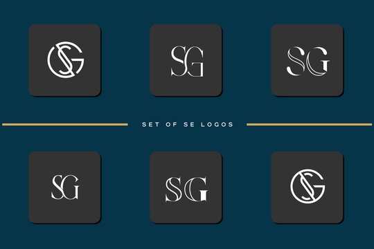 Set Of SG, GS, S, G, Abstract Logo monogram