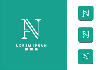 Alphabets Letters AN, NA, Initials Logo Monogram