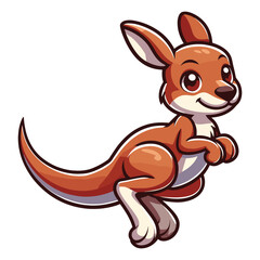 Obraz na płótnie Canvas Cute kangaroo full body mascot cartoon character design illustration, funny adorable Australian mammal animal vector template isolated on white background
